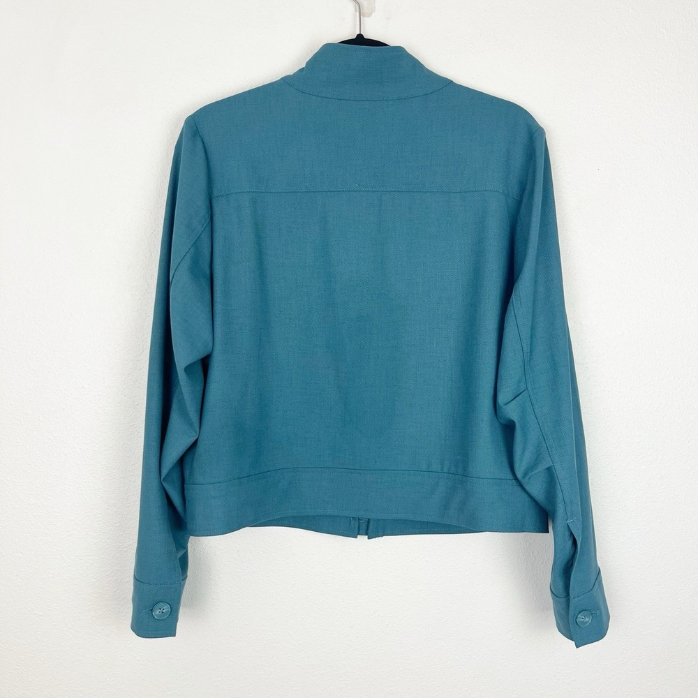 Liverpool Los Angeles Size L Teal Utility Jacket Boho Layering Button Front NWOT - Picture 3 of 12